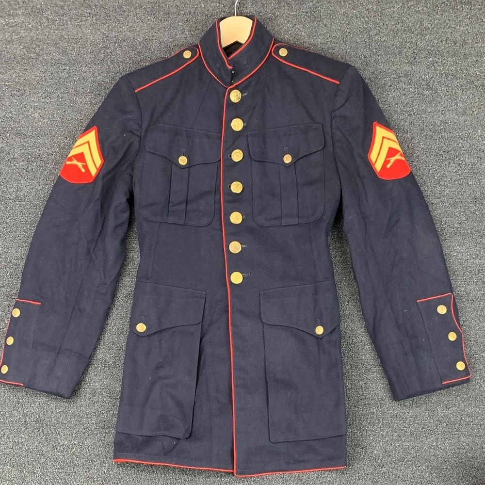 Vintage USMC Dress Blue Coat Mens Sergeant - Picture 1 of 11